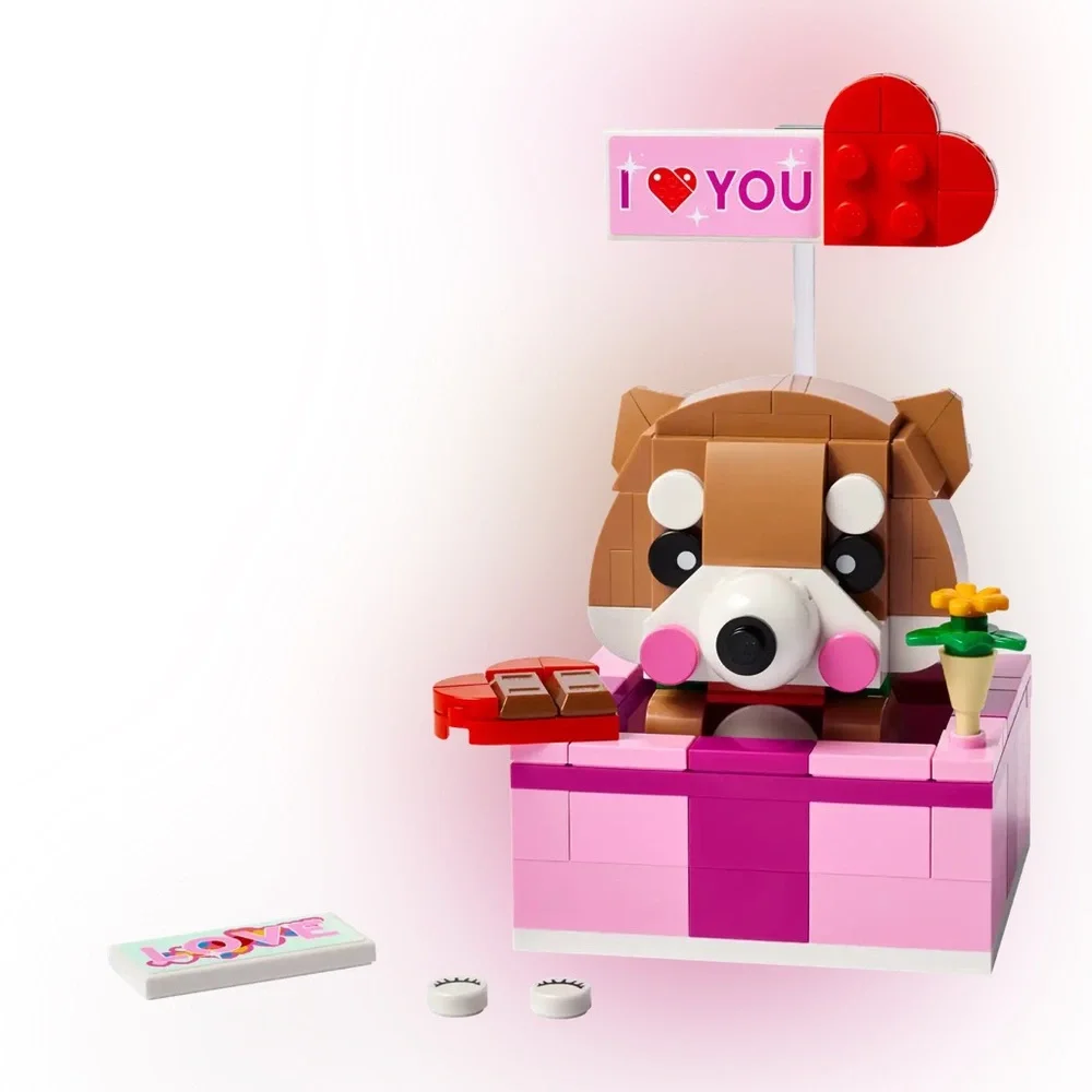 LEGO Limited Edition Love Heart Chocolate Gift Box-Shiba Inu #40679, 158 Pcs,NIB
